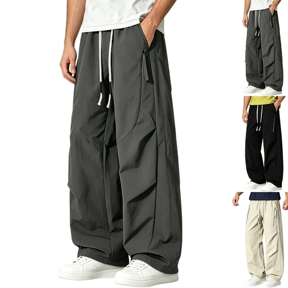 Vetsdori Cargo Pants for Men's Elastic Waist Lightweight Pockets Outdoor Pantalones Travel Stylish Gifts for Men Mens Pants Drawstring