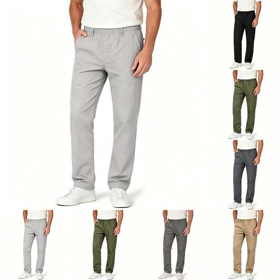 Vetsdori Cargo Pants for men Elastic Waist Lightweight Pockets Work Sport Pantalones Casual Mens Trousers Travel