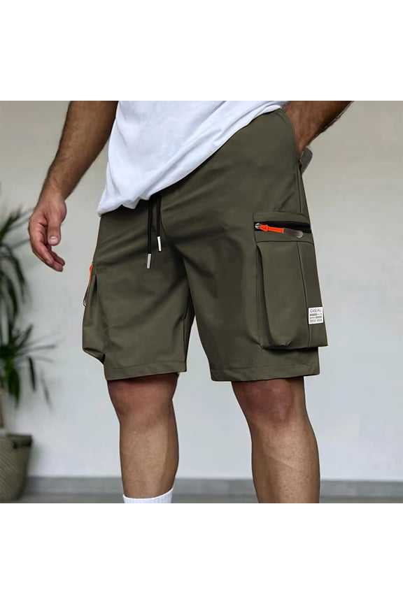 Cargo Shorts for Men Athletic Relaxed Fit Short Pants Summer,Pockets Elastic Waist Workout Fashion Mens Shorts Work