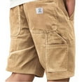 thumbnail image 1 of Vetsdori Cargo Shorts for Men Athletic Summer Short Pants Khaki Pockets,Workout Elastic Waist Relaxed Fit Corduroy Ropa Mens Shorts Casual, 1 of 5