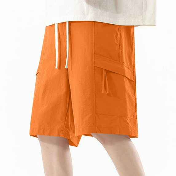 Vetsdori Cargo Shorts for Men Athletic Summer Short Pants Relaxed Fit Pockets Workout Fashion,Elastic Waist Mens Shorts Outdoor
