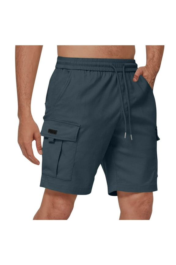 Cargo Shorts for Men Cotton Fashion Pull-On Summer Athletic Relaxed Fit,Workout Pockets Mens Shorts