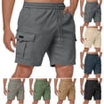 thumbnail image 1 of Vetsdori Workout Shorts for Men Pockets Pull-On Fashion Cotton,Athletic Summer Relaxed Fit Cargo Mens Shorts, 1 of 7