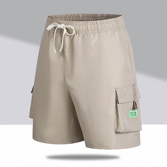 Vetsdori Cargo Shorts for Men Summer Pockets Short Pants Workout Khaki Relaxed Fit Casual Athletic,Ropa Mens Shorts Elastic Waist