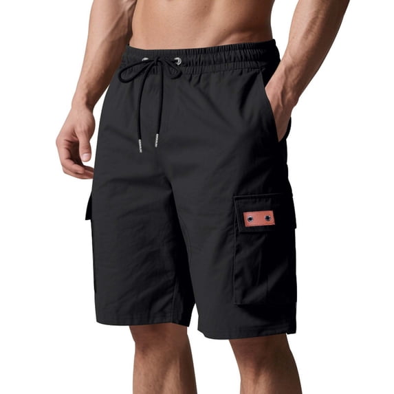 Vetsdori Mens Elastic Waist Shorts Summer Cargo Pull-On Relaxed Fit Pockets,Workout Fashion Shorts for Men Outdoor