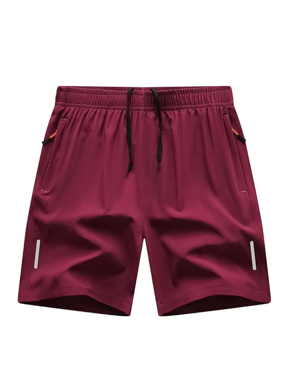 Elastic Waist Shorts for Men with Pockets Workout Running Quick Dry Summer Casual Pull On Mens Beach Shorts