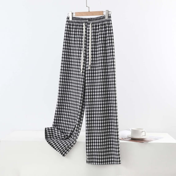 Vetsdori Fleece Pajamas Pants for Women Lightweight Soft Pj Bottoms Holiday,Elastic Waist Womens Lounge Pants Plaid