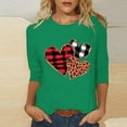 thumbnail image 1 of Vetsdori Juniors 3/4 Sleeve Tops Valentine Graphic Blouses Holiday Plus Size Cute,Fashion Gifts for Girlfriend T-Shirts for Ladies Crew Neck, 1 of 5