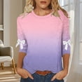 thumbnail image 1 of Vetsdori Ladies 3/4 Sleeve Tops Plus Size Pullover Casual Dressy,Graphic Tunic Crew Neck T-shirts for Junior Summer, 1 of 6