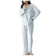 thumbnail image 1 of Vetsdori Long Sleeve Pajamas Sets for Women Casual Nightwear Lightweight Soft,Modal Homewear Womens Pajamas Holiday, 1 of 6
