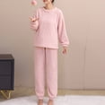 thumbnail image 1 of Vetsdori Long Sleeve Pajamas Sets for Women Flannel PJS Nightwear 2 Pieces Sleepwear Soft,Pants Trendy Womens Pajamas Homewear, 1 of 5