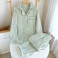 thumbnail image 1 of Vetsdori Long Sleeve Pajamas Sets for Women Stripe Casual Nightwear Lightweight Soft,Fashion Womens Pajamas 2 Pieces, 1 of 3