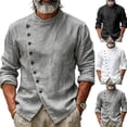 thumbnail image 1 of Vetsdori Long Sleeve T-Shirts for Men Outdoor Vintage Button down Fashion Casual Winter Collar Plain Mens Shirts Stylish, 1 of 6