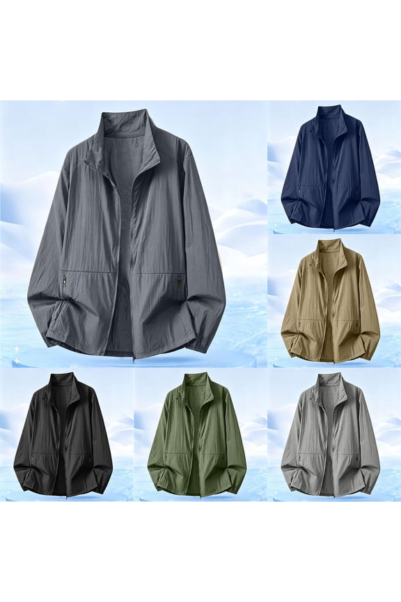 Long Sleeve T-Shirts for Men Workout Sun Protection Zipper Winter Breathable Collar Casual Trendy Plain Mens Tops