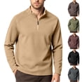thumbnail image 1 of Vetsdori Long Sleeve Tshirts for Men Work Zipper Pullover Sweatshirt Casual Winter Stand up Collar Trendy Mens Shirts, 1 of 6