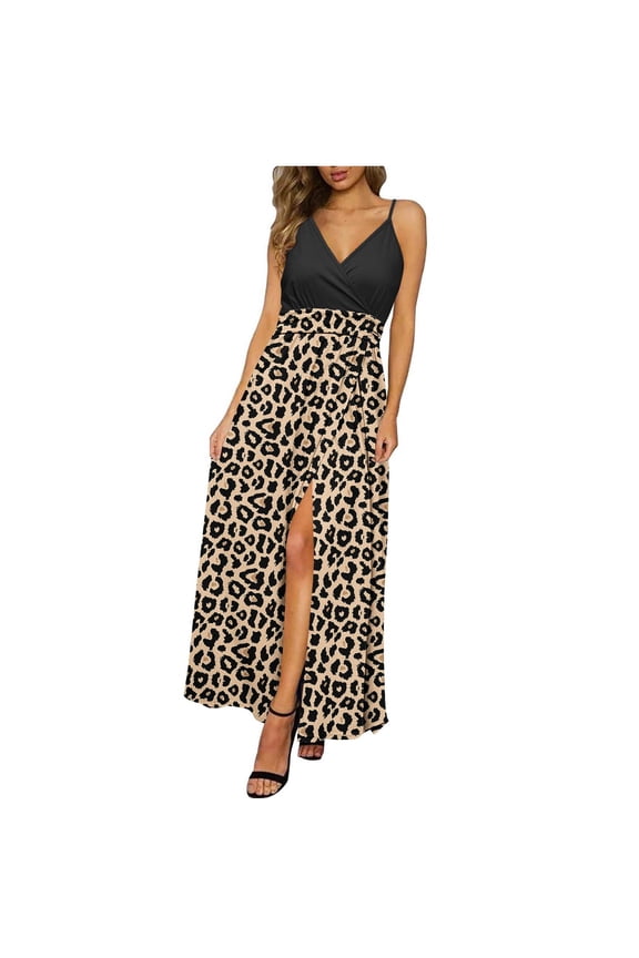 Maxi Dresses for Women Solid Color Sleeveless Slip Dress Tank Wrap Summer,V-Neck Pleated Juniors Dress Mujer