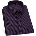 thumbnail image 1 of Vetsdori Men Classic Striped Short Sleeve Relaxed Button-Up Shirt Cotton Blend beach vacation, 1 of 2