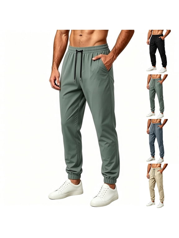 Men's Big and Tall Pants Joggers Sport Pockets Breathable Elastic Waist Quick Dry Pantalones Casual Track Pants for Men Athletic