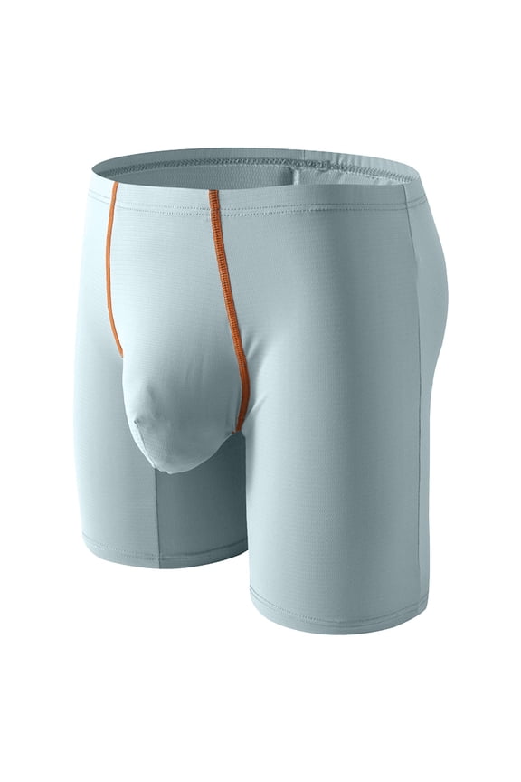 Men's Extended Ice Silk Casual Sport Shorts, Mid Rise High Stretch Breathable Yoga Underwear Shorts