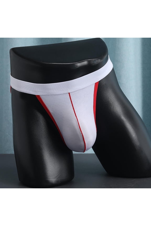 Men's Faux Leather Briefs, Low Rise High Cut Stretch Smooth Stylish Form-Fitting Underwear
