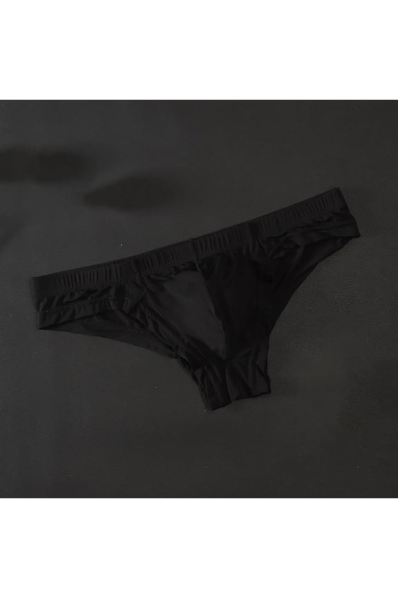 Men's Ice Silk Briefs, Low Rise High Cut Transparent Breathable Cooling Smooth Lightweight Underwear