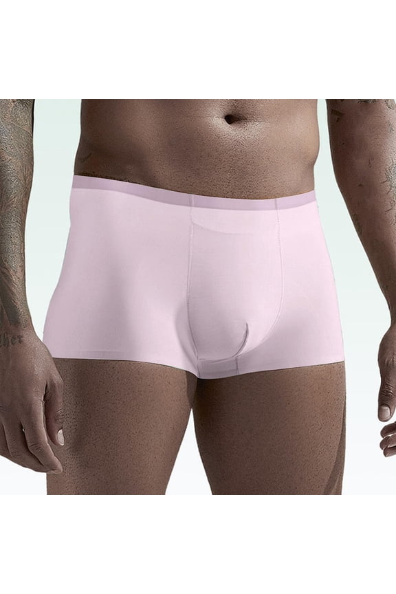 Men's Ice Silk Seamless Boxer Briefs, Summer Breathable Cooling Lightweight Smooth Low Rise Underwear