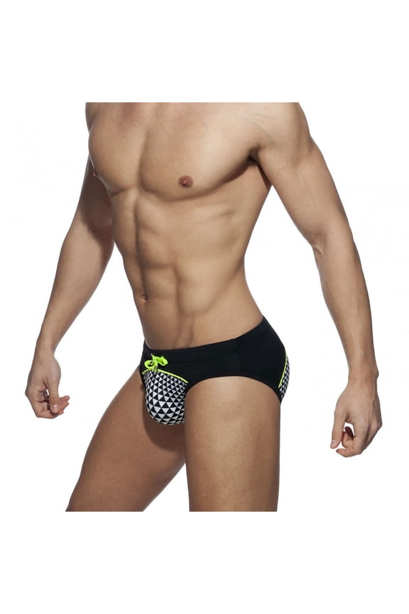 Men's Quick Dry Swim Briefs, Low Rise Drawstring Solid Color Moisture Wicking Beach Pool Athletic Underwear