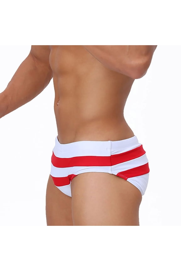 Men's Quick Dry Swim Briefs, Low Rise Drawstring Solid Color Moisture Wicking Beach Pool Athletic Underwear