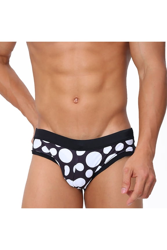 Men's Solid Color Quick Dry Swim Briefs, Low Rise Drawstring Moisture Wicking Athletic Beach Underwear