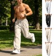 thumbnail image 1 of Vetsdori Men's Wide Leg Pants Athletic Open Bottom Breathable Pockets Sport Elastic Waist Pantalones Lightweight Stylish Sports Pants for Men, 1 of 9