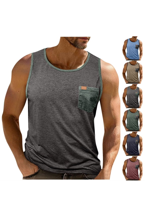 Mens Athletic Tank Tops Sleeveless Fitness T Shirts Muscle Summer Solid,Crew Neck Undershirts Tanks for Men Running,XXXL