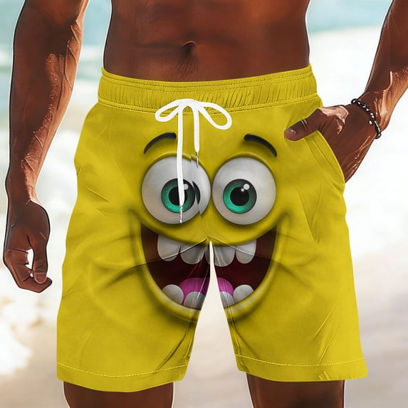 Vetsdori Mens Beach Shorts Summer Funny Dry Fit Short Pants Pocket Breathable Casual,Swim Trunks Shorts for Men Ropa,Size M