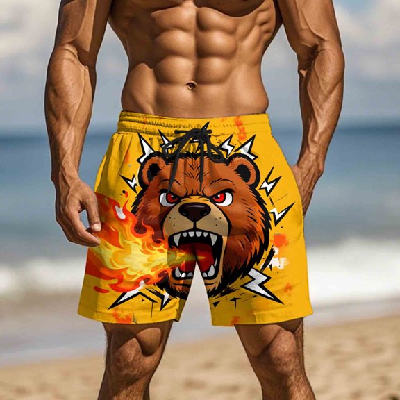 Vetsdori Mens Big and Tall Swimming Trunks Board Shorts Summer Swimwear Pockets Casual Hawaiian Elastic Waist,Drawstring Swim Shorts for Men,L