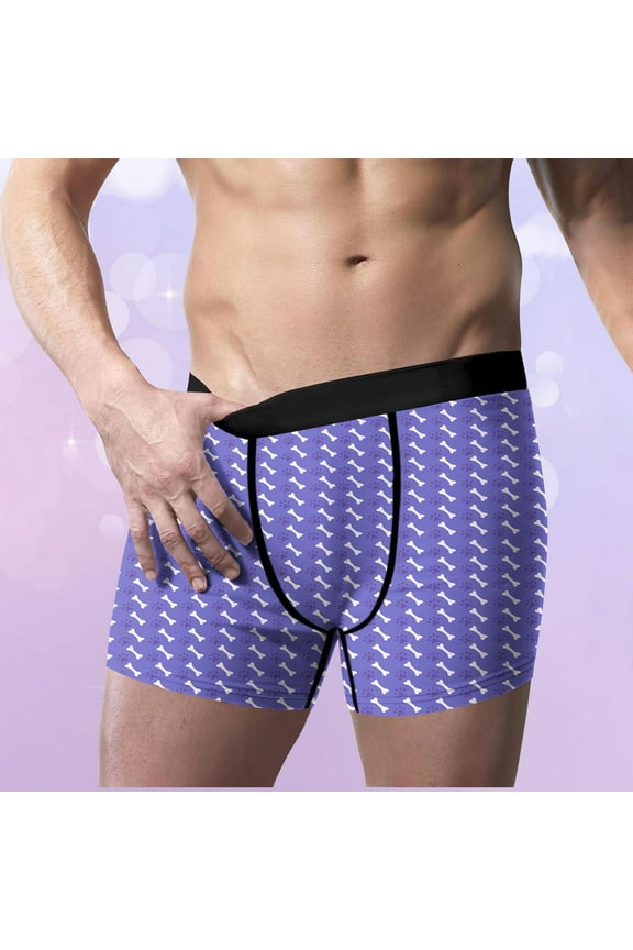 Mens Boxers Trunks Boxer Briefs Cozy Valentine's Day Soft Elastic Waist Fashion Gift for Husband Underwear for Men Heart Print