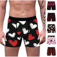 thumbnail image 1 of Vetsdori Mens Boxers Underwear Valentines Trunks Cozy Elastic Waist Soft Fashion Heart Print Boxer Briefs for Men Holiday, 1 of 8