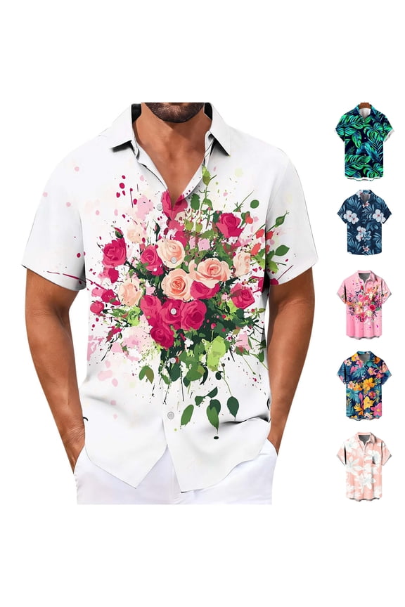 Mens Button up Tshirts Summer Short Sleeve Work Shirts Pockets Gift for Men Tops Vacation Ropa Para Hombre Collared Hawaiian Shirts for Men Graphics,Size XXXXXL