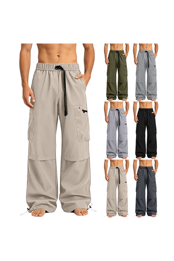 Mens Cargo Pants Breathable Outdoor Pockets Pantalones Quick Dry Elastic Waist Travel Stylish Trousers for Men