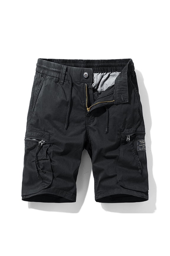 Workout Shorts for Men Cargo Fashion Pull-On 100% Cotton Summer Relaxed Fit,Pockets Athletic Mens Shorts