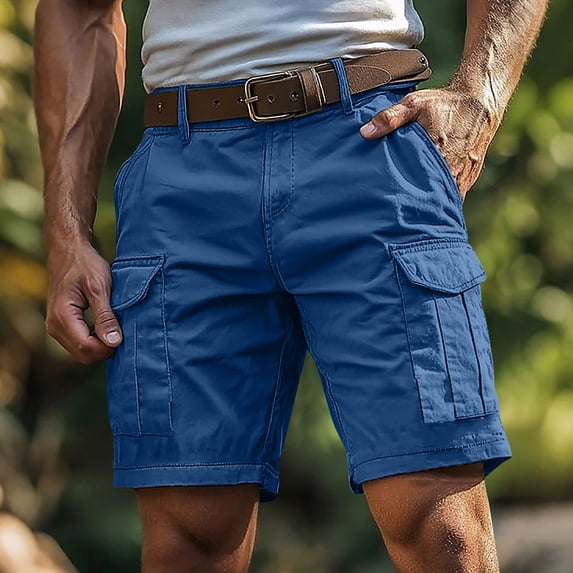 Vetsdori Mens Elastic Waist Shorts Cargo Fashion Pull-On Relaxed Fit Big and Tall,Pockets Summer Athletic Shorts for Men Work