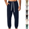 thumbnail image 1 of Vetsdori Mens Cotton Sweatpants Outdoor Sport Pockets Elastic Waist Joggers Pantalones Beige Stylish Pants for Men Gifts for Men, 1 of 7