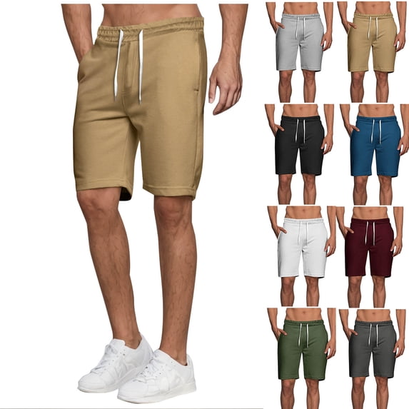 Vetsdori Mens Dry Fit Athletic Shorts Pockets Running Short Pants Workout Lightweight,Summer Drawstring Big and Tall Outdoor Shorts for Men Elastic Waist,Size 43