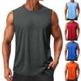 thumbnail image 1 of Vetsdori Mens Dry Fit Tank Tops Mesh fabric Sleeveless Athletic T Shirts Casual Round Neck Muscle Solid,Summer Outdoor Tanks for Men Breathable,M, 1 of 5