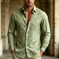 thumbnail image 1 of Vetsdori Mens Flower Tops Long Sleeve Big and Tall Outdoor Button Down Breathable Casual Winter Collar Trendy Tshirts for Men Graphic, 1 of 6