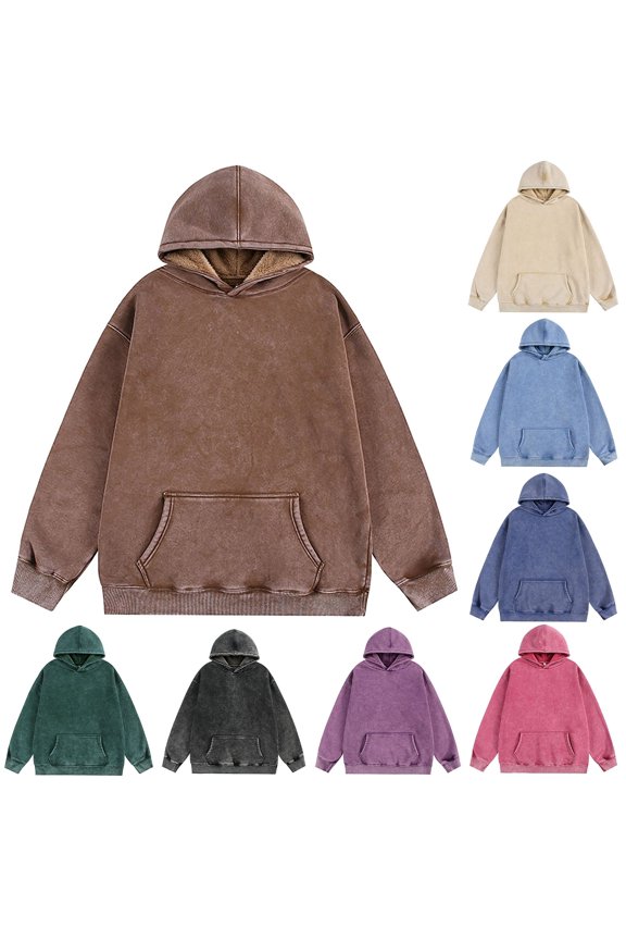 Mens Long Sleeve Sweatshirts Fashion Thermal Pullover Casual Hooded Plain Outdoor Hoodie Tops for Men Stylish