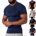 thumbnail image 1 of Vetsdori Mens Plain T-Shirts Hombre Quick Dry Pullover Short Sleeve Summer Training Ropa Slim Fit Crew Neck T-Shirts for Men Muscle, 1 of 3