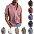 thumbnail image 1 of Vetsdori Mens Polo Shirts Short Sleeve Pockets Dress Shirts Button down Work Summer Casual Collar Gift for Men T-Shirts for Men Ropa Para Hombre, 1 of 6