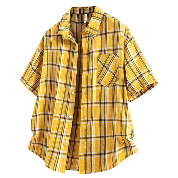 Vetsdori Mens Short Sleeve Shirts Polo Button down Dress Shirts Casual Work Summer Collar Gift for Husband Stripe T-Shirts for Men Pockets