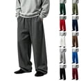 thumbnail image 1 of Vetsdori Mens Sport Pants Wide Leg Open Bottom Breathable Pockets Athletic Trendy Drawstring Pantalones Sports Pants for Men, 1 of 6