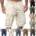 thumbnail image 1 of Vetsdori Mens Summer Shorts Elastic Waist Pull-On Cargo Workout Pockets Casual,Athletic Relaxed Fit Shorts for Men Below the Knee, 1 of 6
