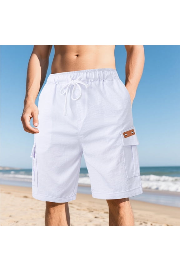 Mens Summer Shorts Pockets Cargo Short Pants Athleticout,Fashion Style drawstring Shorts for Men Relaxed Fit